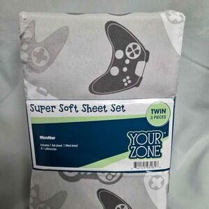 Super Soft Microfiber 3 pc Twin sheet set Gamer print new